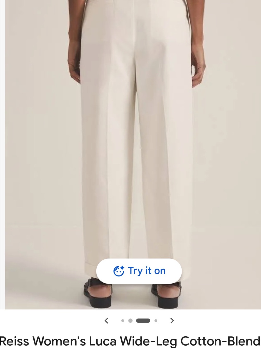 Reiss Les 1000 Ciels Luca Cotton Wide Leg Trouser Size S - Picture 2 of 11